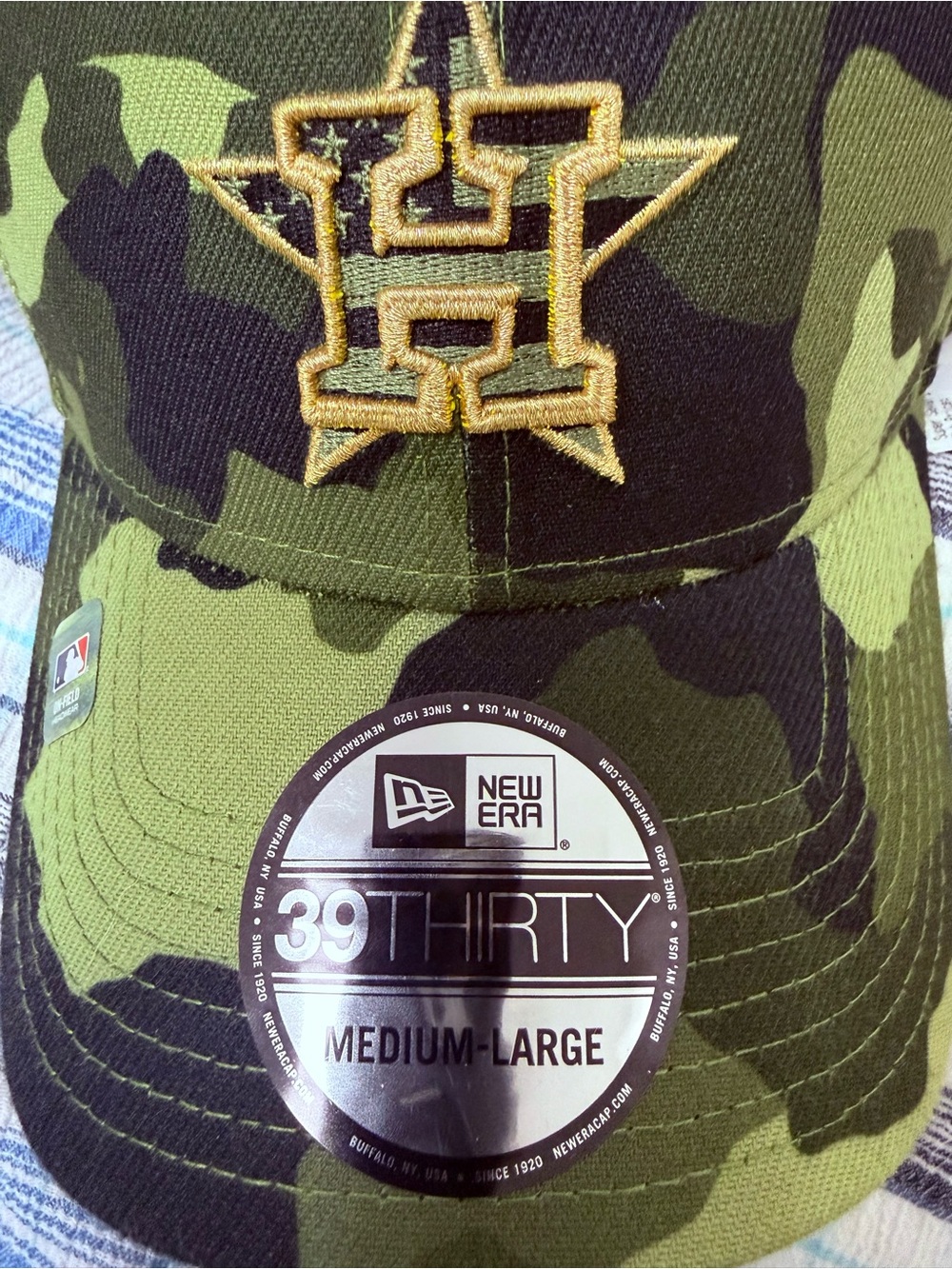 New Era Camo Houston Astros Stretch-Fit Hat in Green and Black